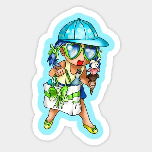 cute beach bum cartoon Sticker